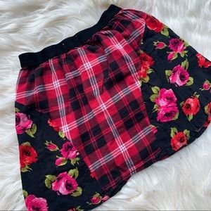 ❤️Place❤️Girls 5/6 Floral & Plaid Fashion Skirt